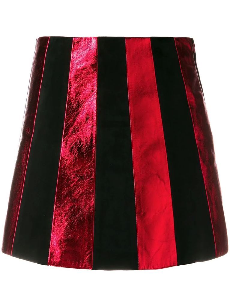 striped mini skirt