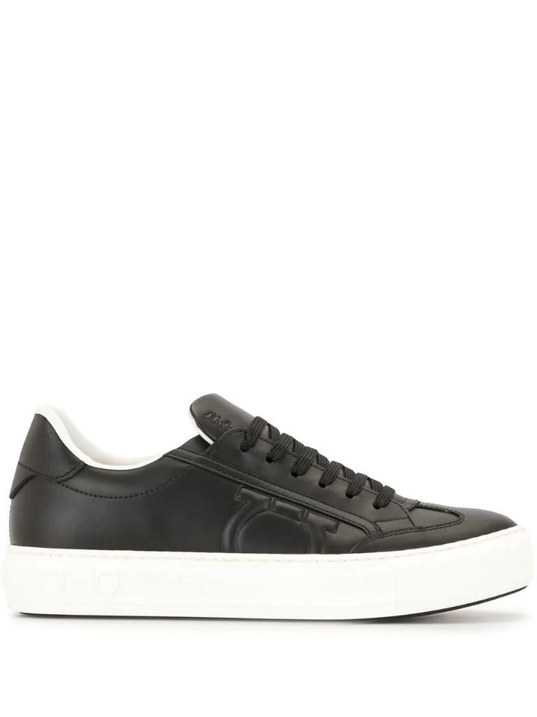 leather lace-up sneakers