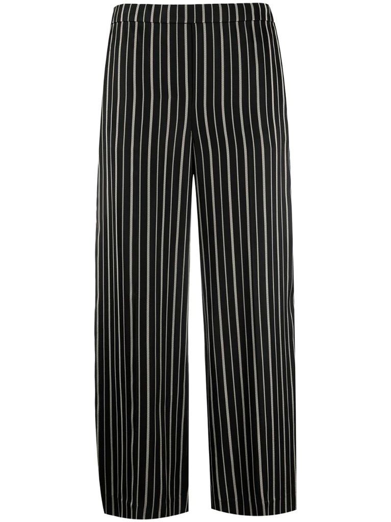 striped crop trousers
