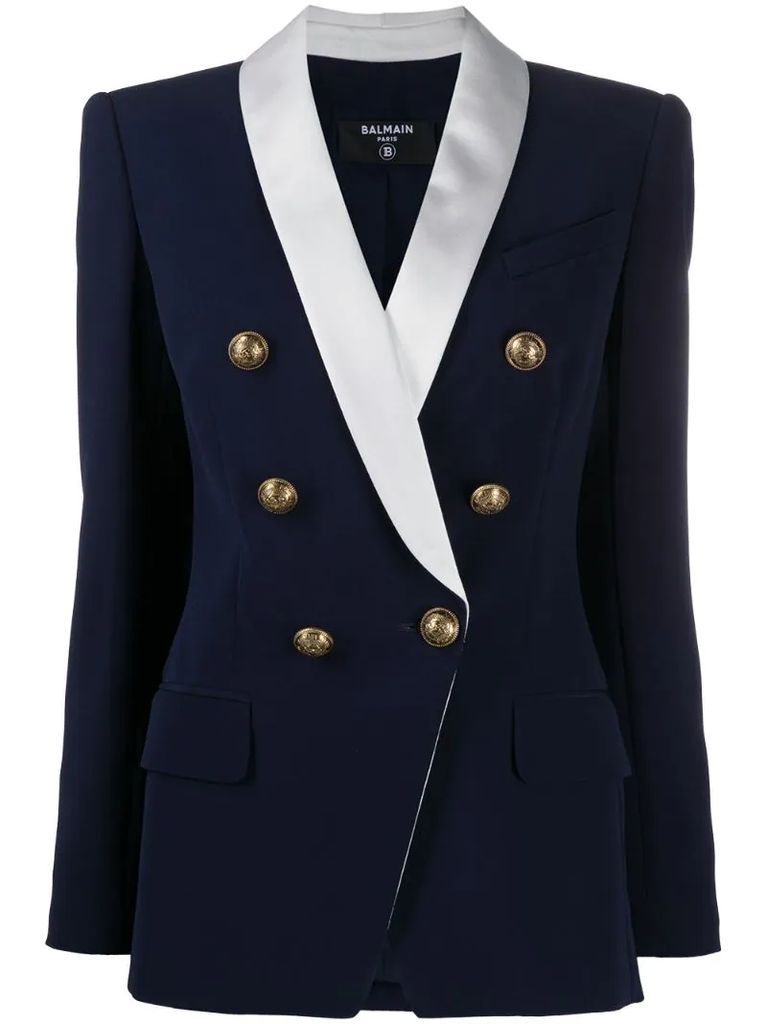oversize six-button blazer jacket