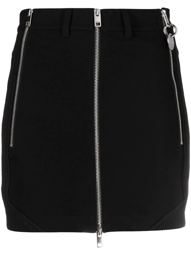 zip-detail mini skirt