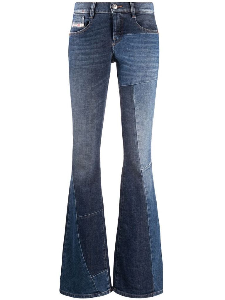 D-Ebbey bootcut patchwork jeans