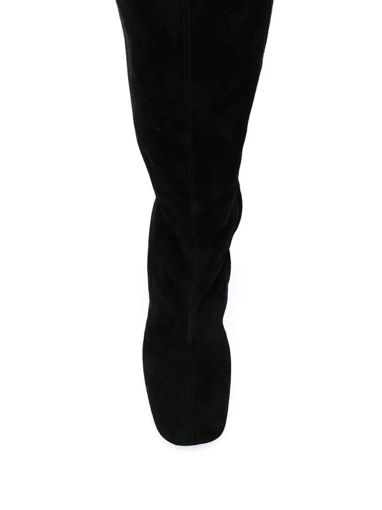 square toe knee-high boots