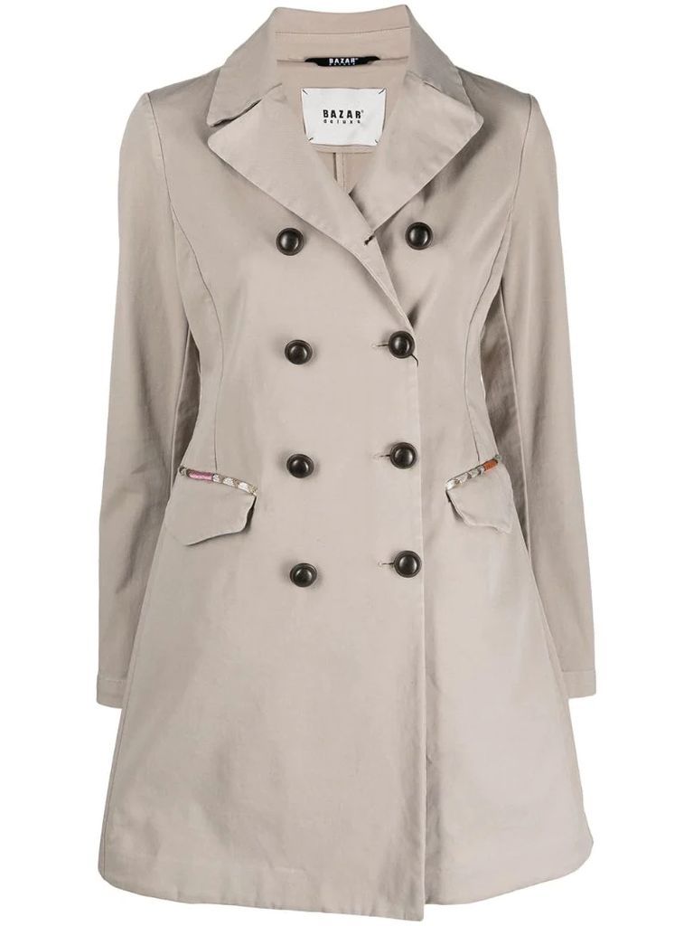 double-breasted trench coat