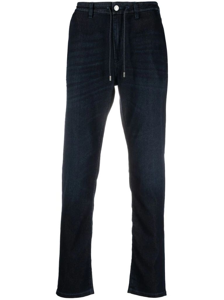 straight-leg drawstring jeans