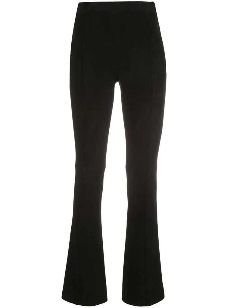 Kick cropped suede trousers