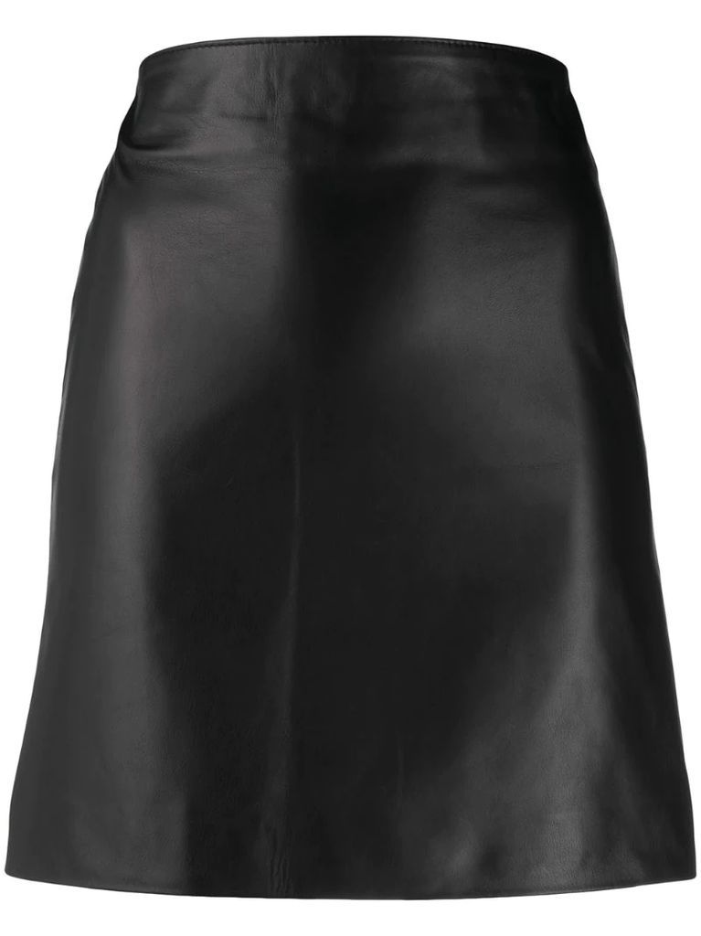 polished-finish high-waisted skirt