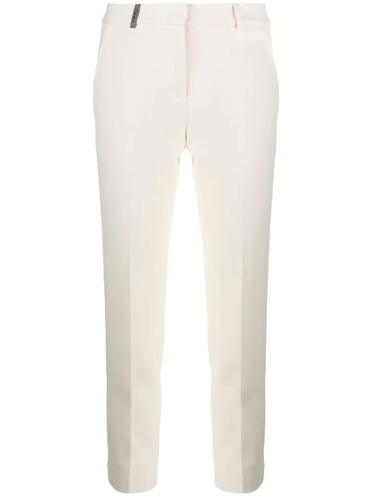 cropped slim-fit trousers