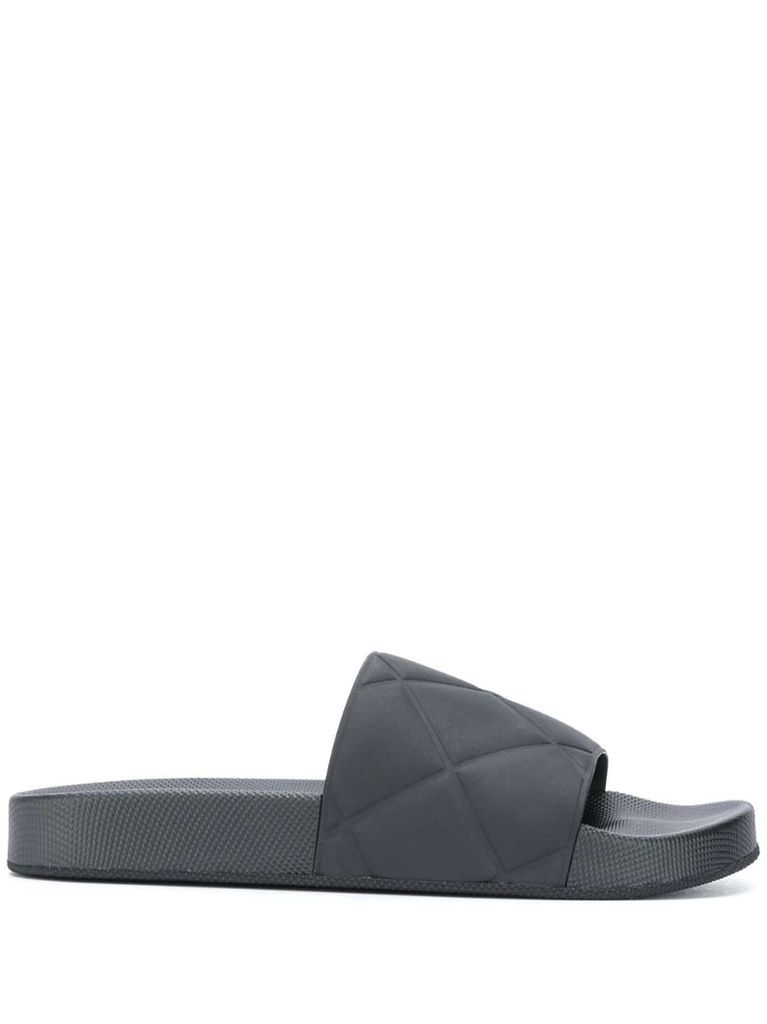 diamond-quilted slides