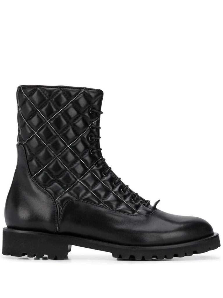 quilted combat boots