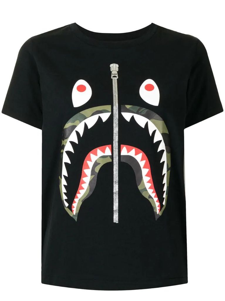 shark-print cotton T-Shirt