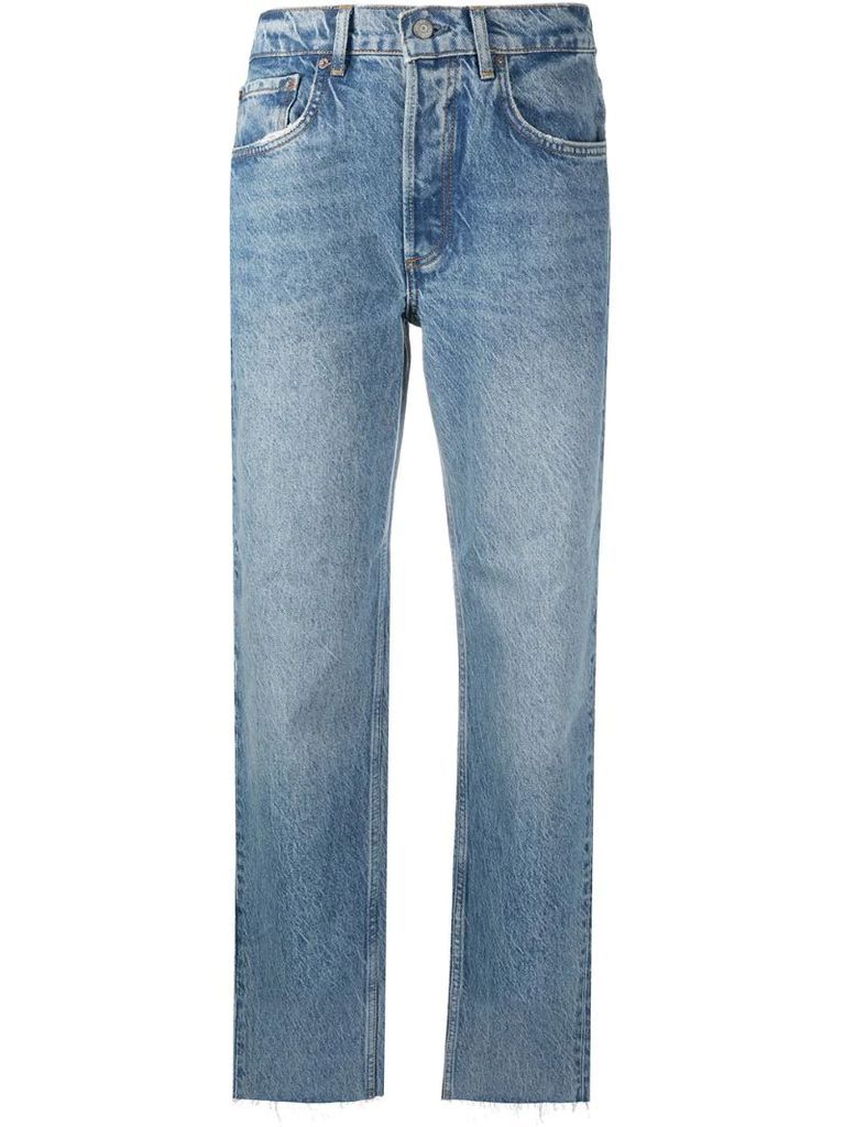 mid-rise cropped leg jeans