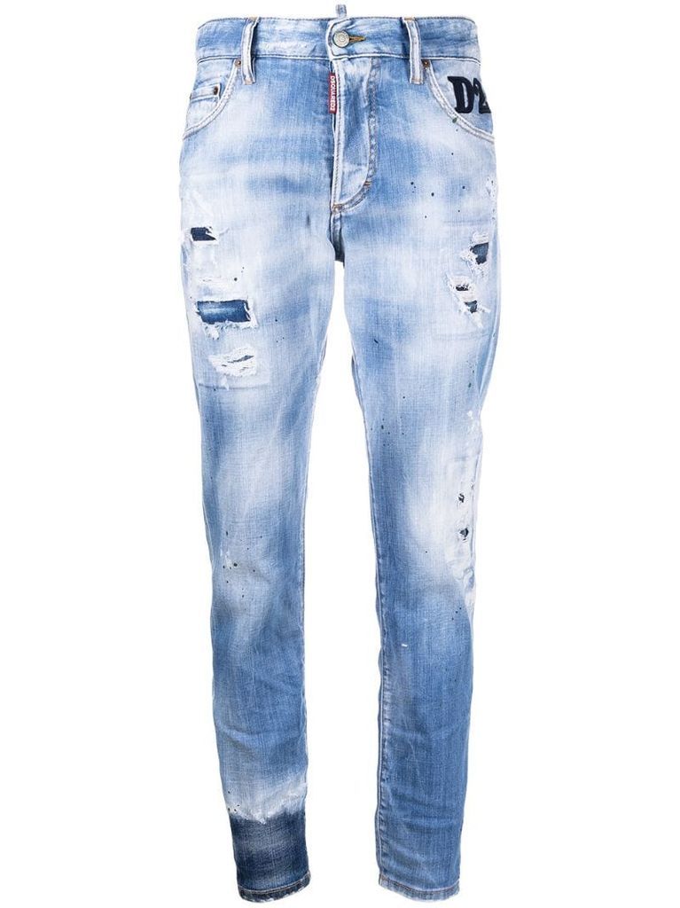 faded distressed jeans