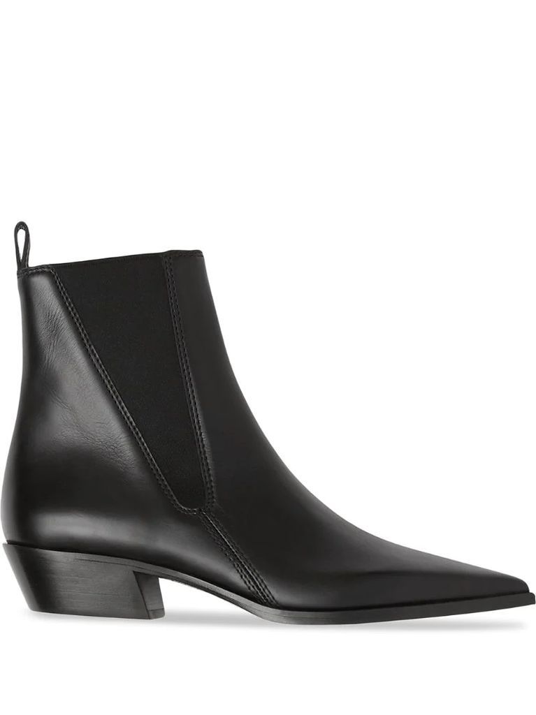 leather point-toe Chelsea boots