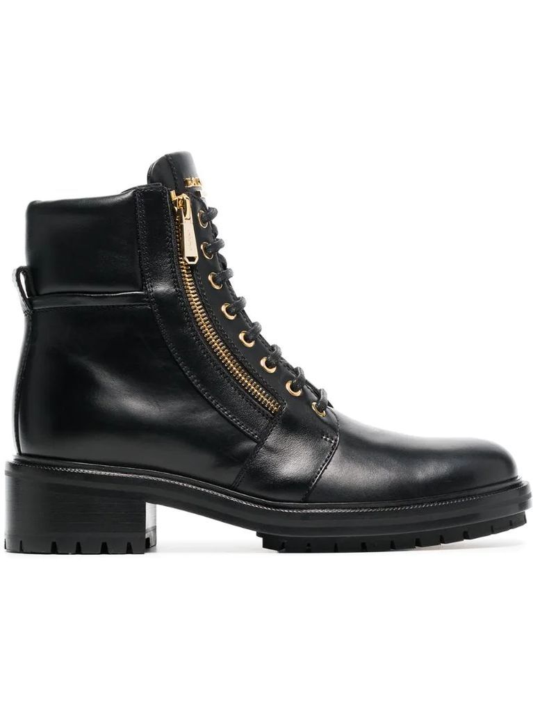 black Ranger 15 zip leather boots