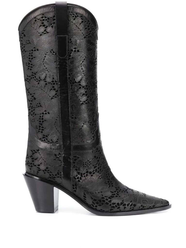 floral pull-on boots