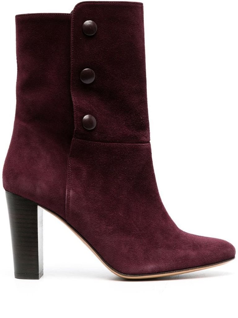 studded suede ankle boots