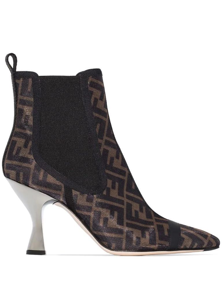 Colibrì FF motif pointed ankle boots