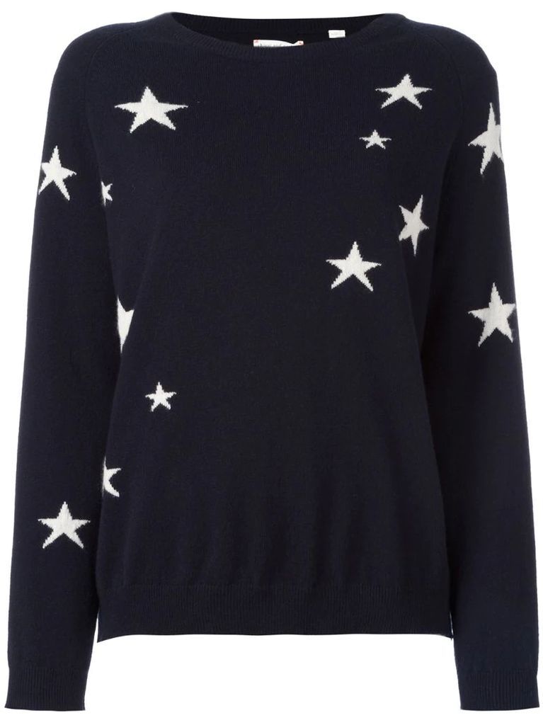 cashmere slouchy star intarsia sweater