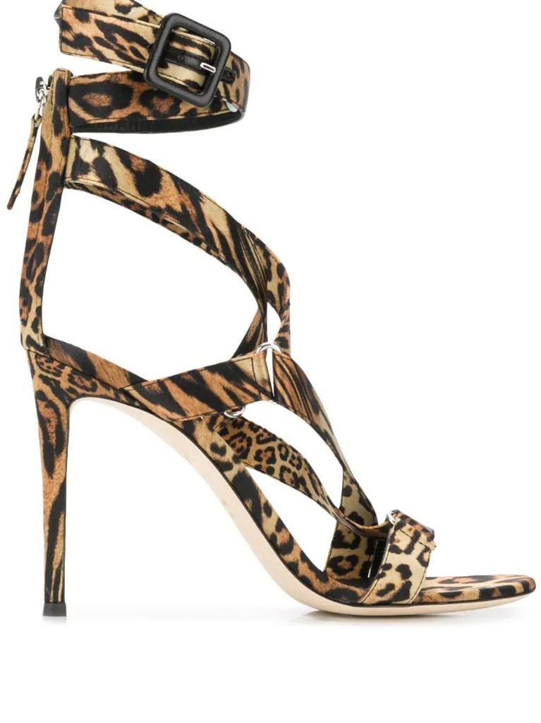 leopard strappy sandals