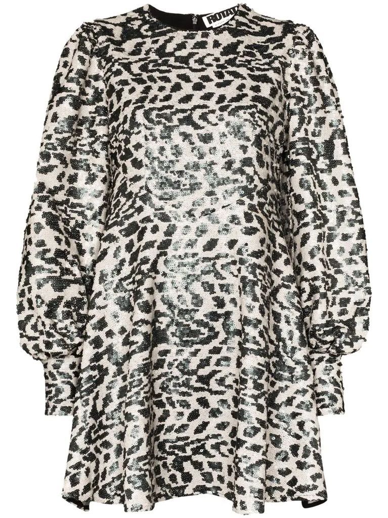 Alison sequin leopard mini dress