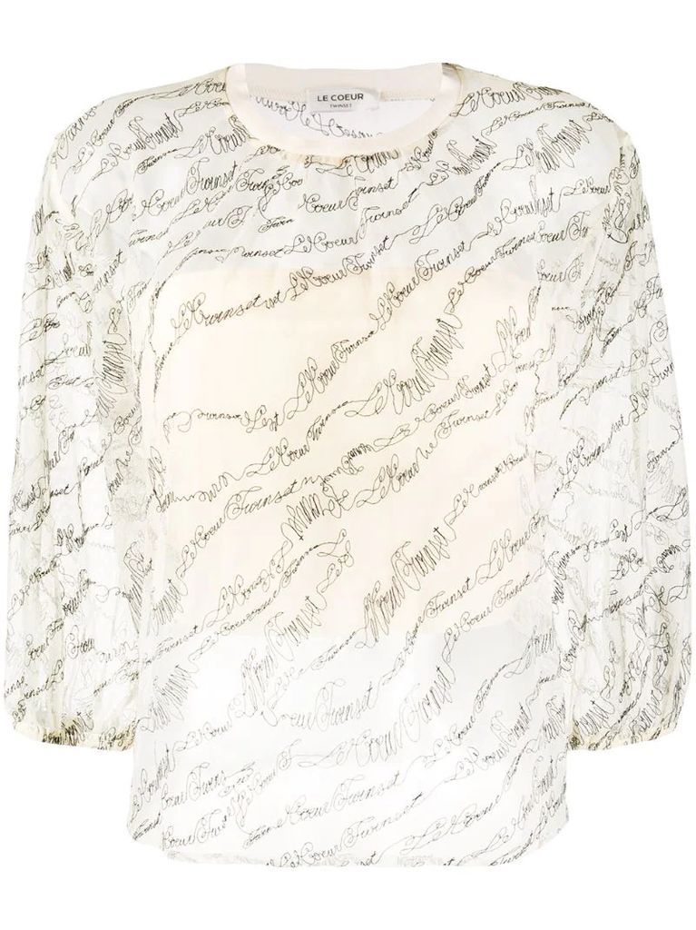 embroidered sheer top