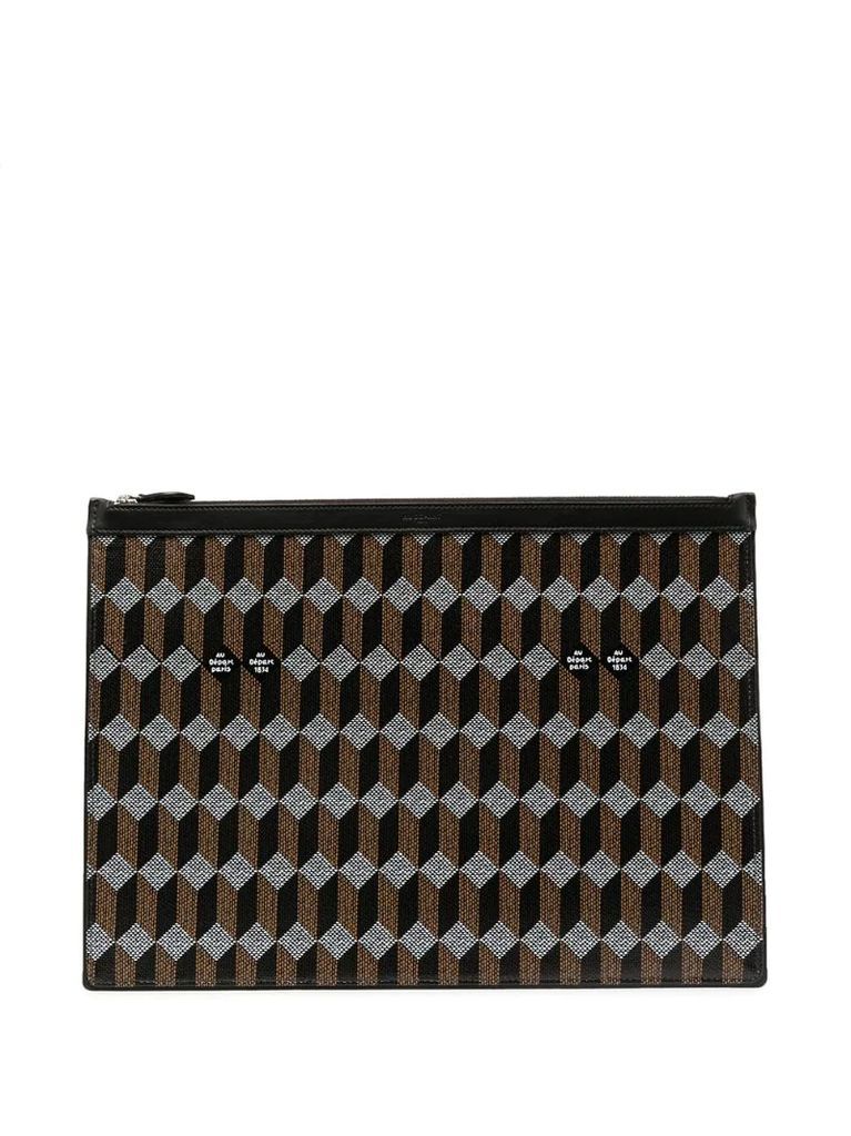 geometric-print clutch