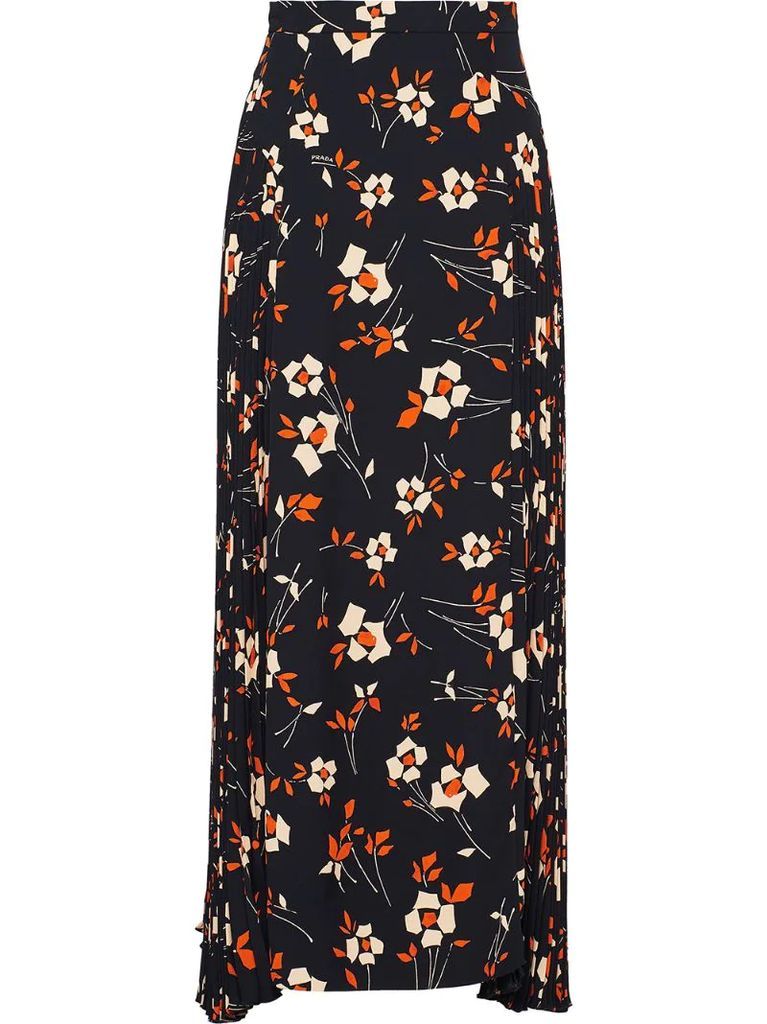 floral print asymmetric skirt