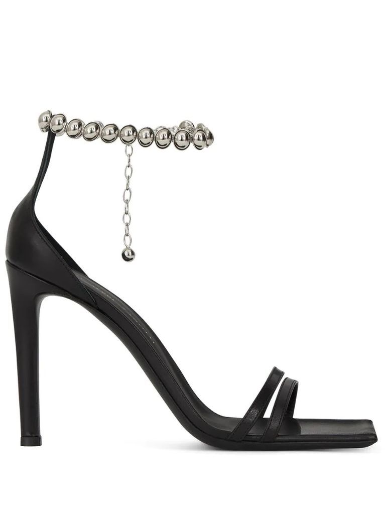 studded chain-trimmed sandals