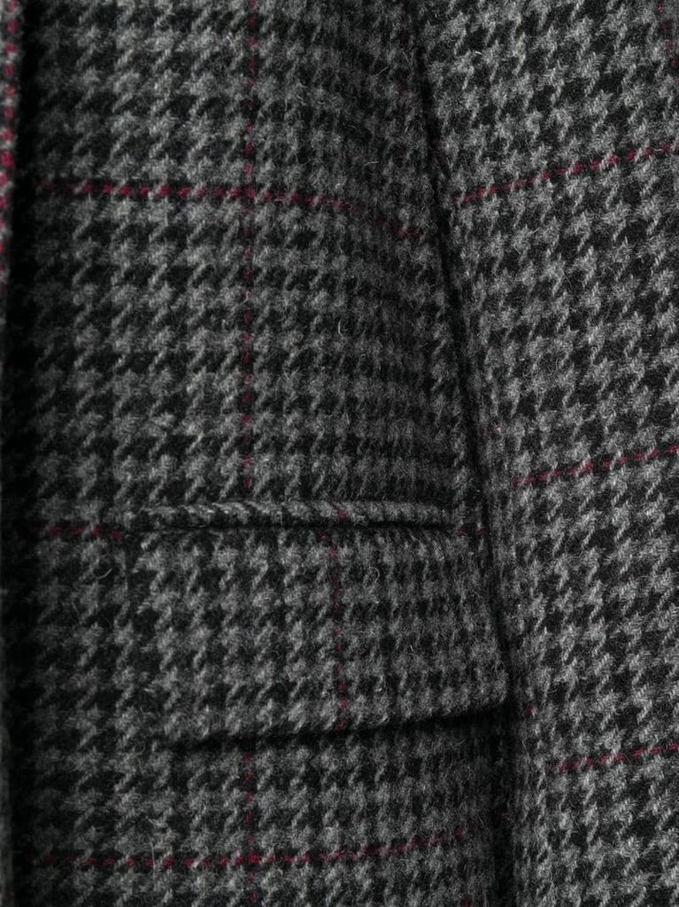 houndstooth single breasted coat