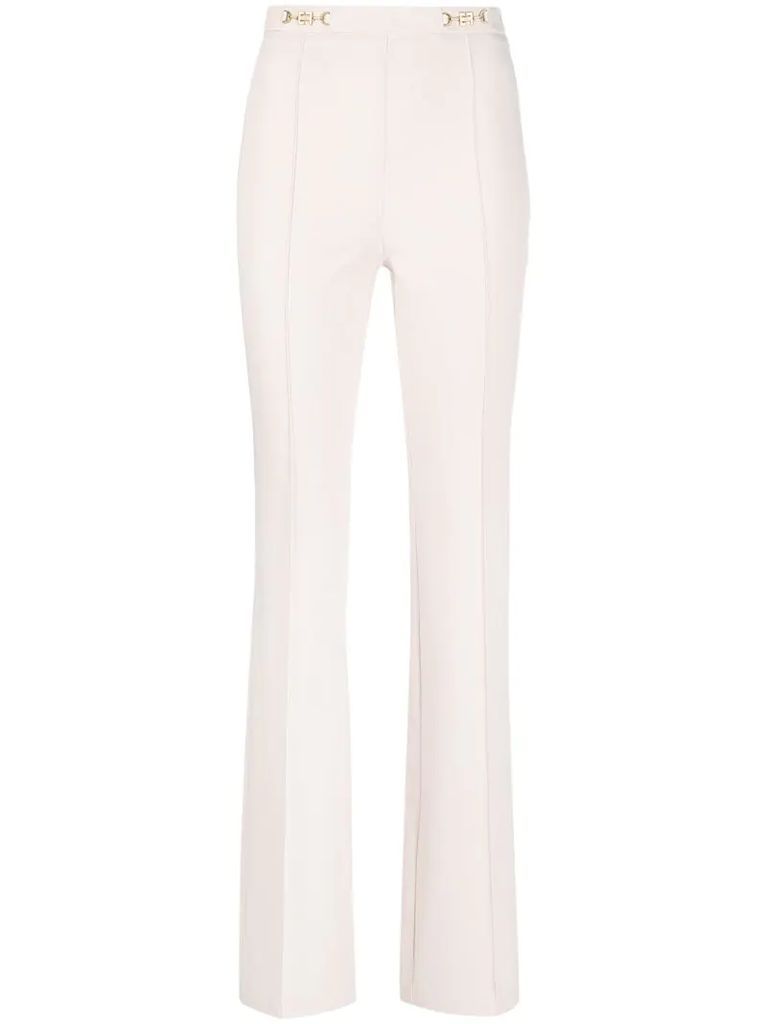 high-waisted logo detail trousers