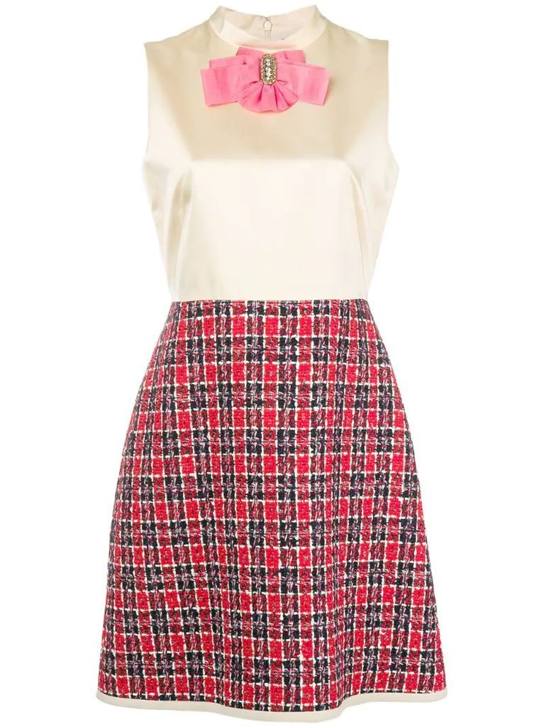 bow tweed skirt dress