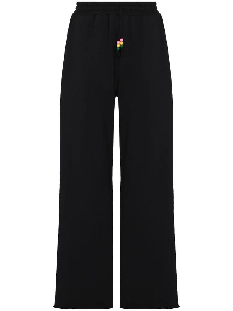 logo-embroidered wide-leg track pants