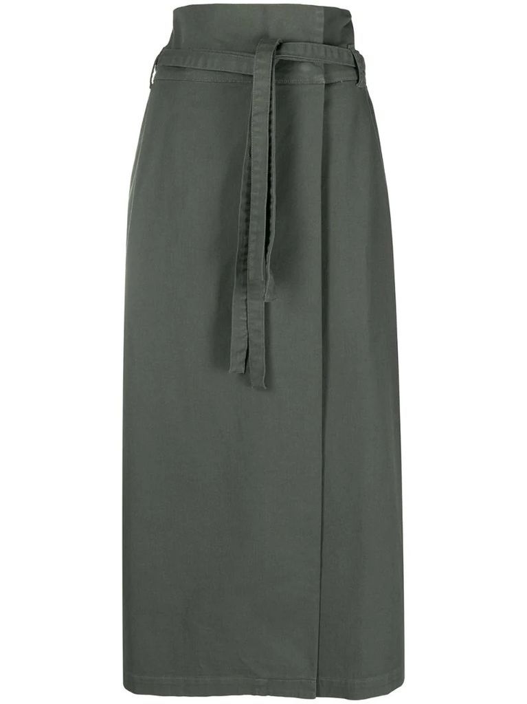tie-waist wrap skirt