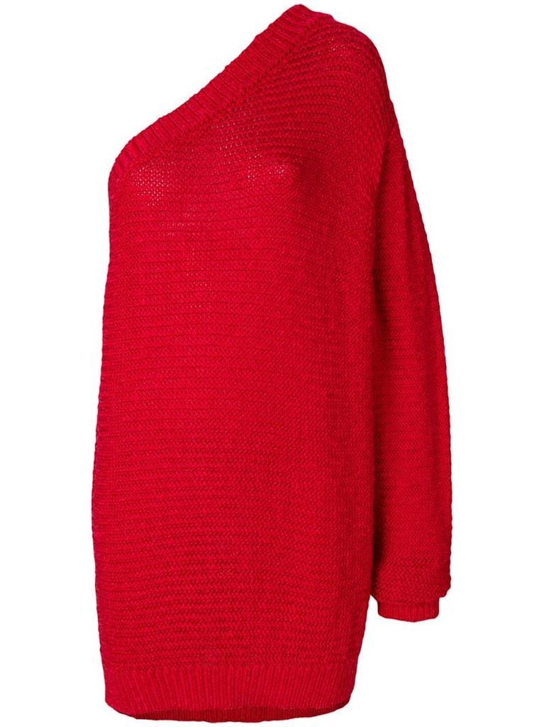 one-shoulder knitted jumper
