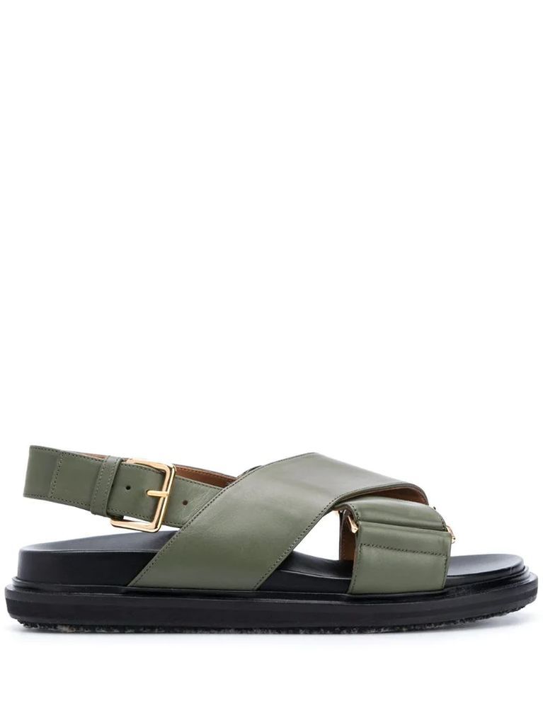 chunky crossover strap sandals