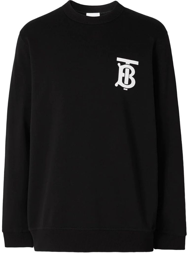 monogram motif crew neck sweatshirt