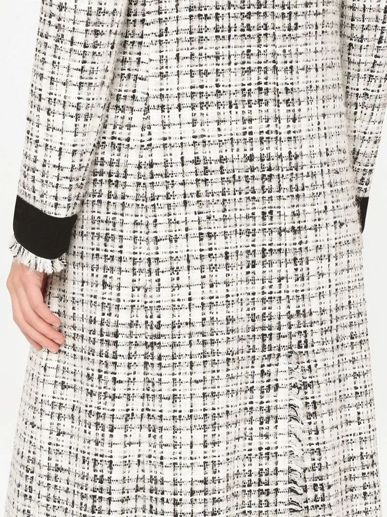 tweed boucle buttoned maxi coat