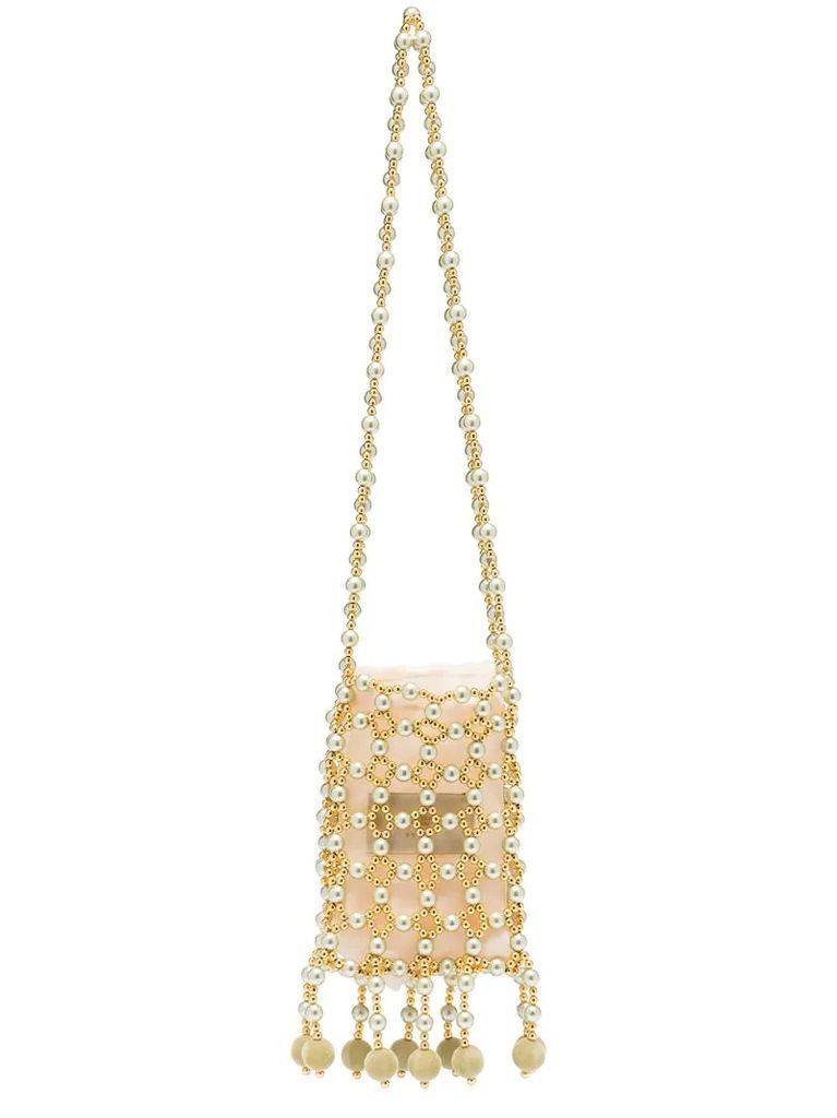 beaded chain shoulder bag