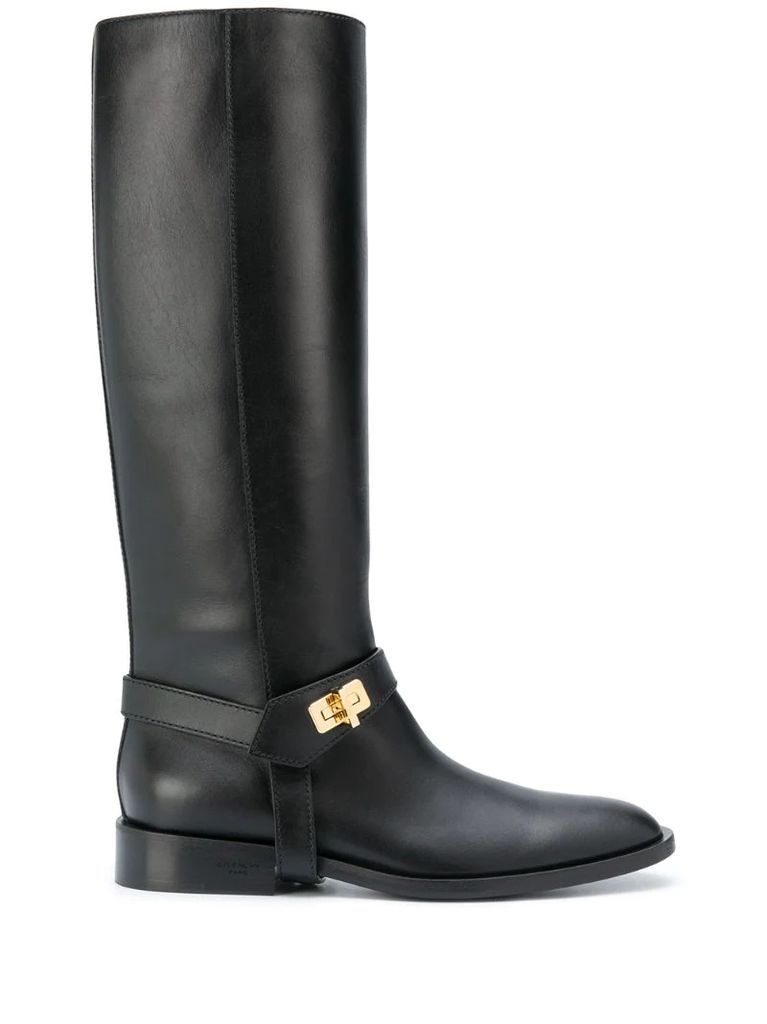 calf leather riding boots