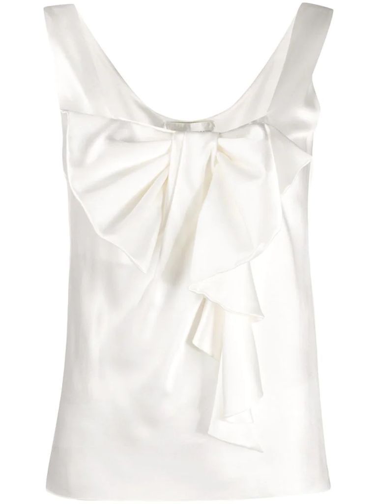 bow front sleeveless blouse