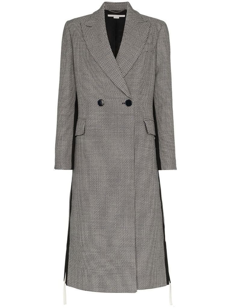 Chana double breasted houndstooth wool coat