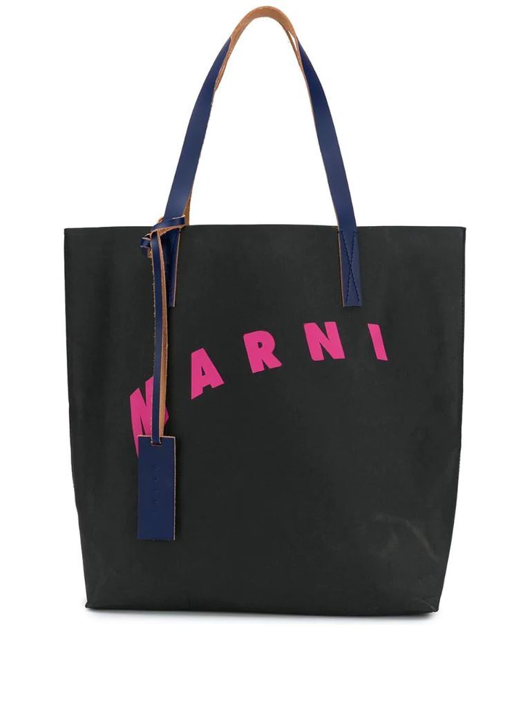 logo-print tote bag