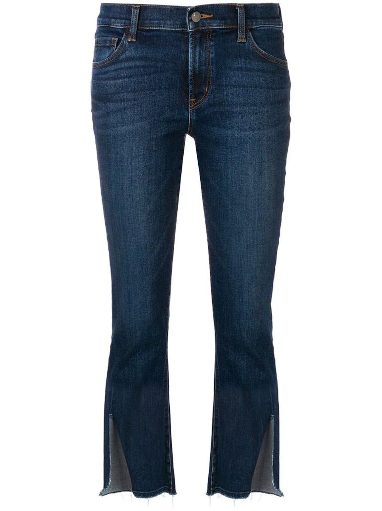 cropped split cuff jeans