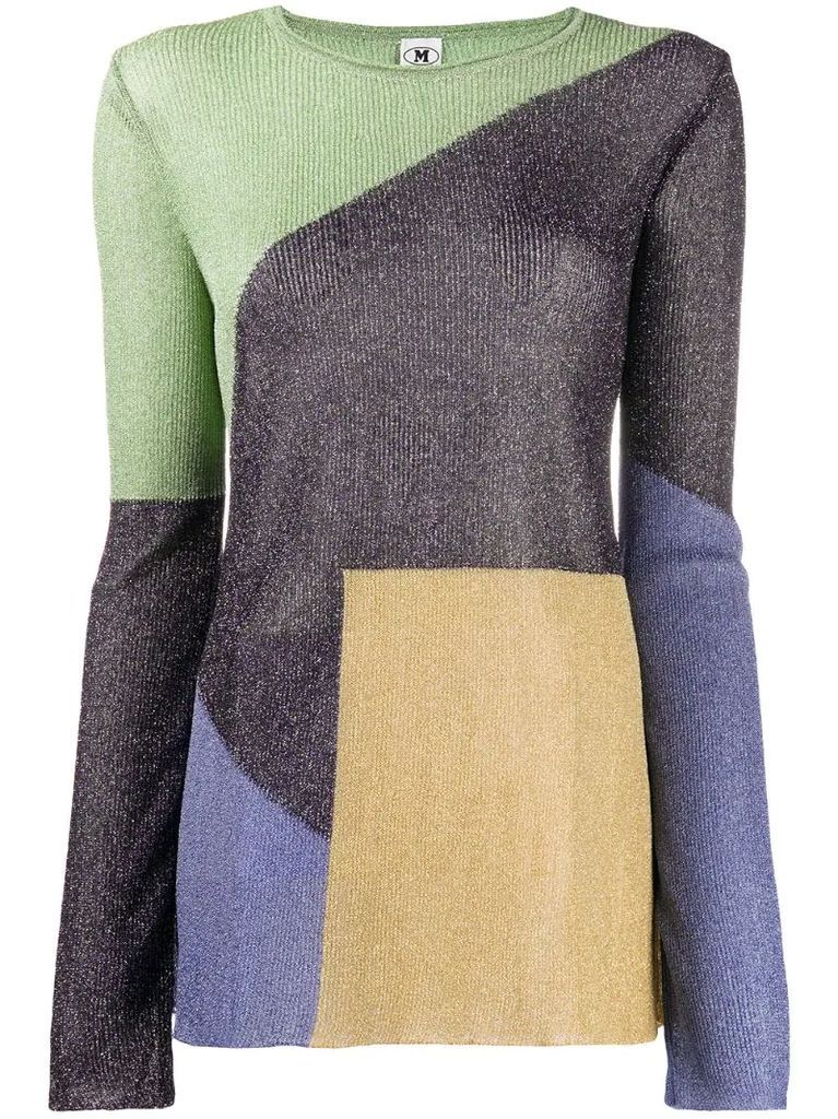 colour-block knitted top