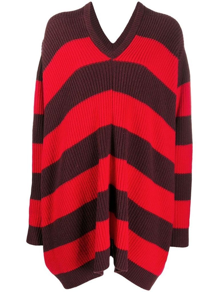 ribbed knit striped jumper