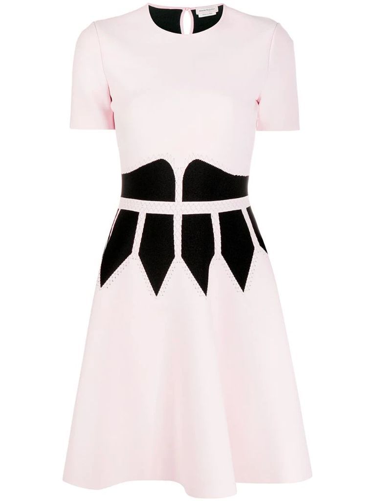 colour-block flared dress