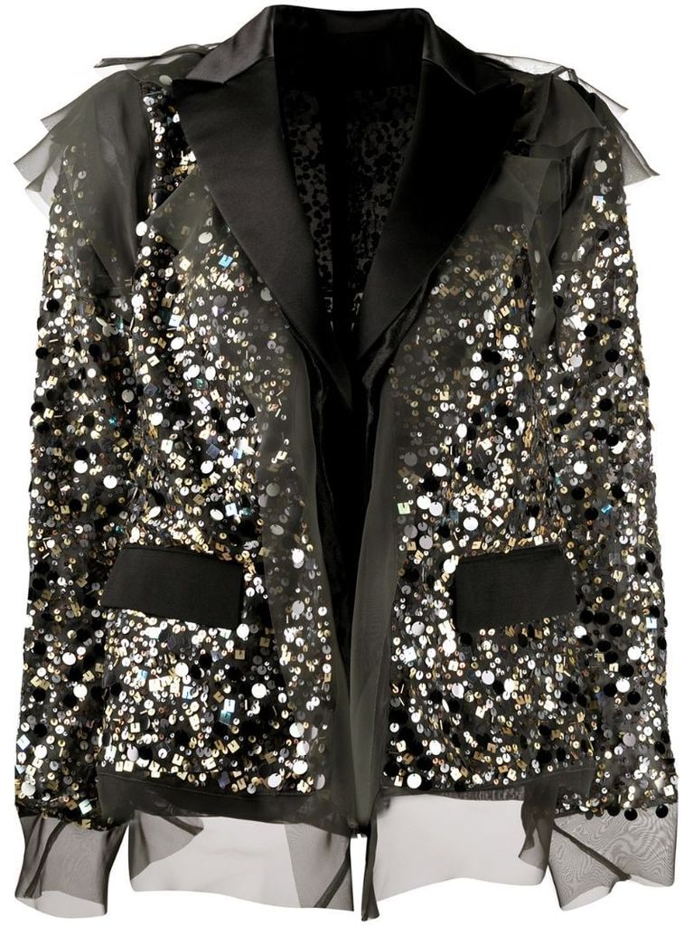 sequinned organdy deconstructed jacket