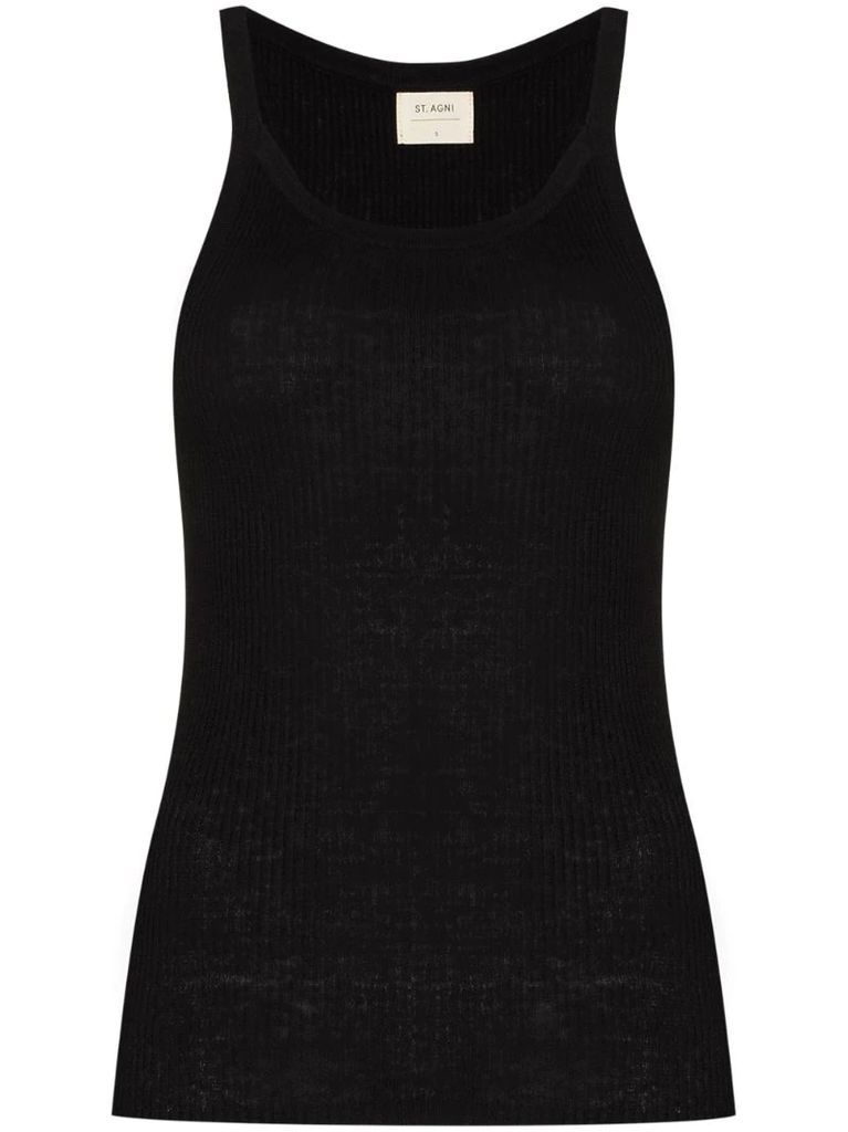 knit linen tank top