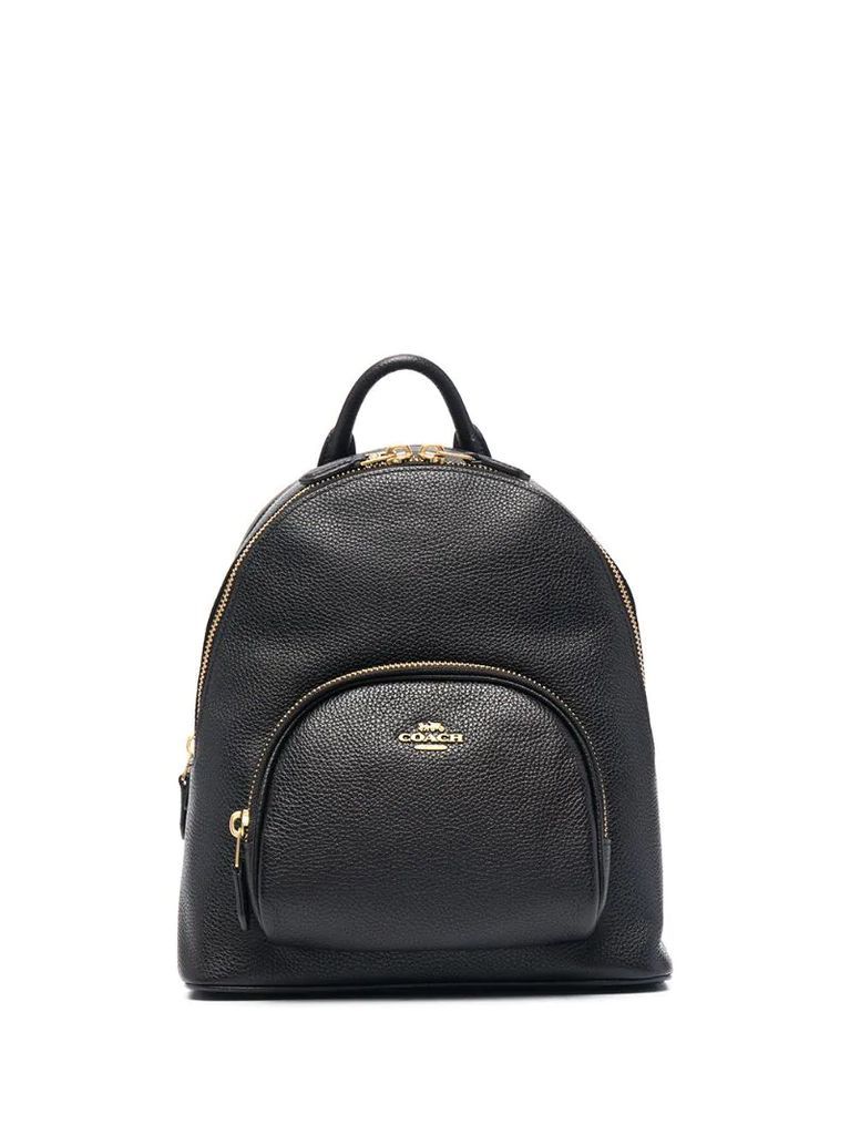 logo leather backpack
